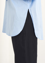 Longline light blue cotton shirt