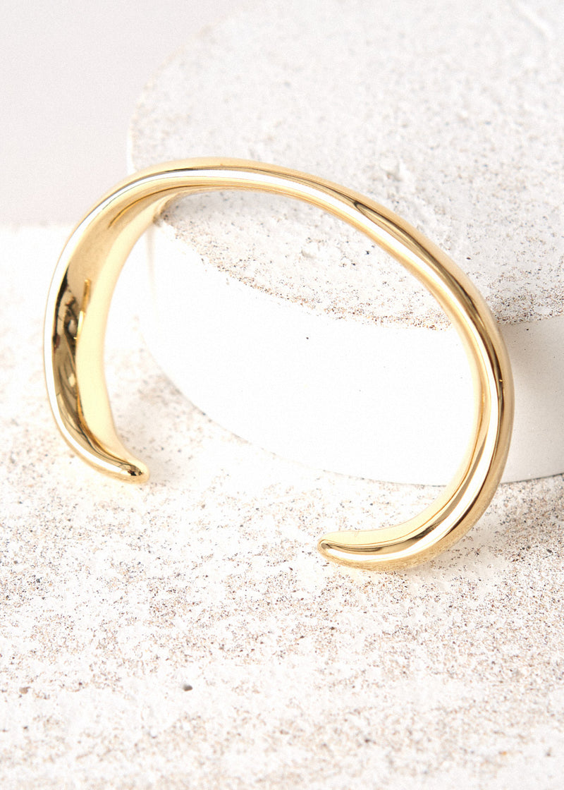 Gold abstract shape bangle