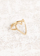 Gold hammered heart ring