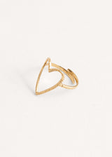 Gold hammered heart ring