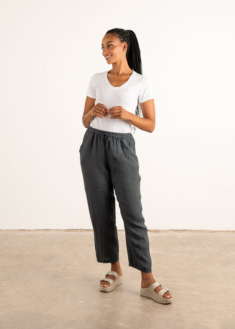 Light Grey Straight Linen Pants Long Linen Trousers  Etsy