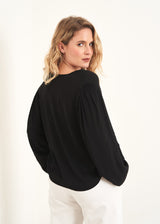 Black long sleeve button up blouse