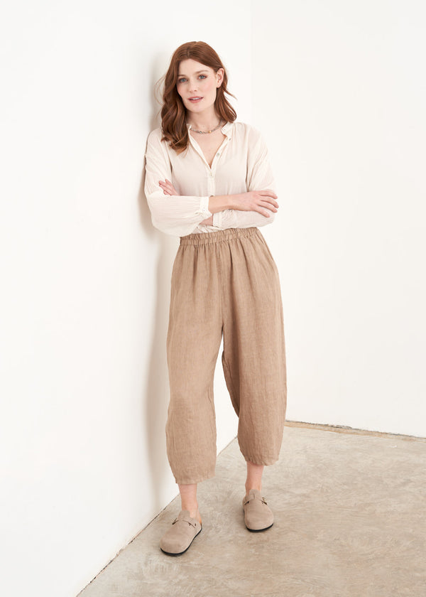 Taupe linen trousers