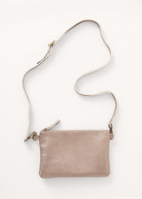 Light bronze leather clutch bag