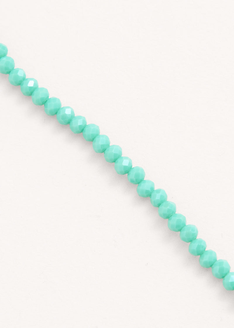 Bright turquoise crystal bead necklace