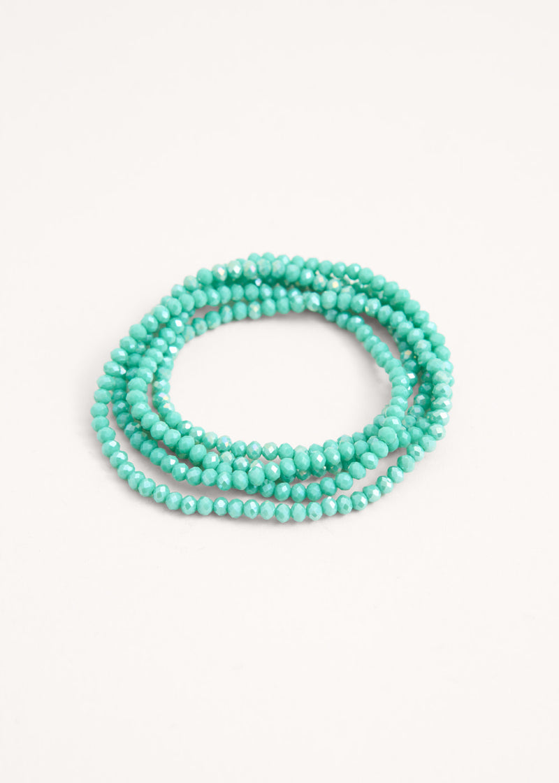 Bright turquoise crystal bead necklace