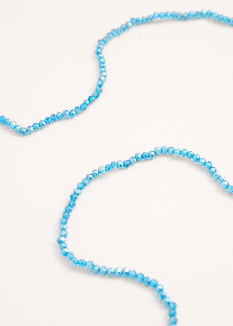 Bright blue crystal bead necklace