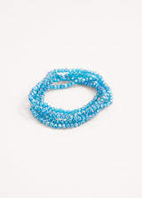 Bright blue crystal bead necklace