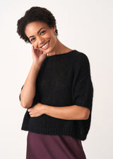 Black short sleeve sparkle sweater