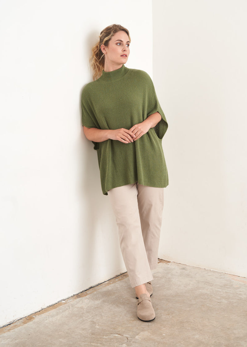 Green high neck jumper