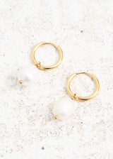 Gold hoop pearl earrings