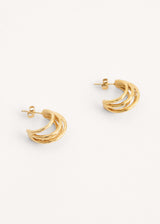 Gold multi hoop small earrings