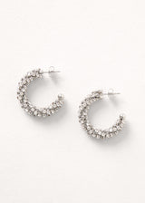 Silver crystal hoop earrings