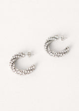 Silver crystal hoop earrings