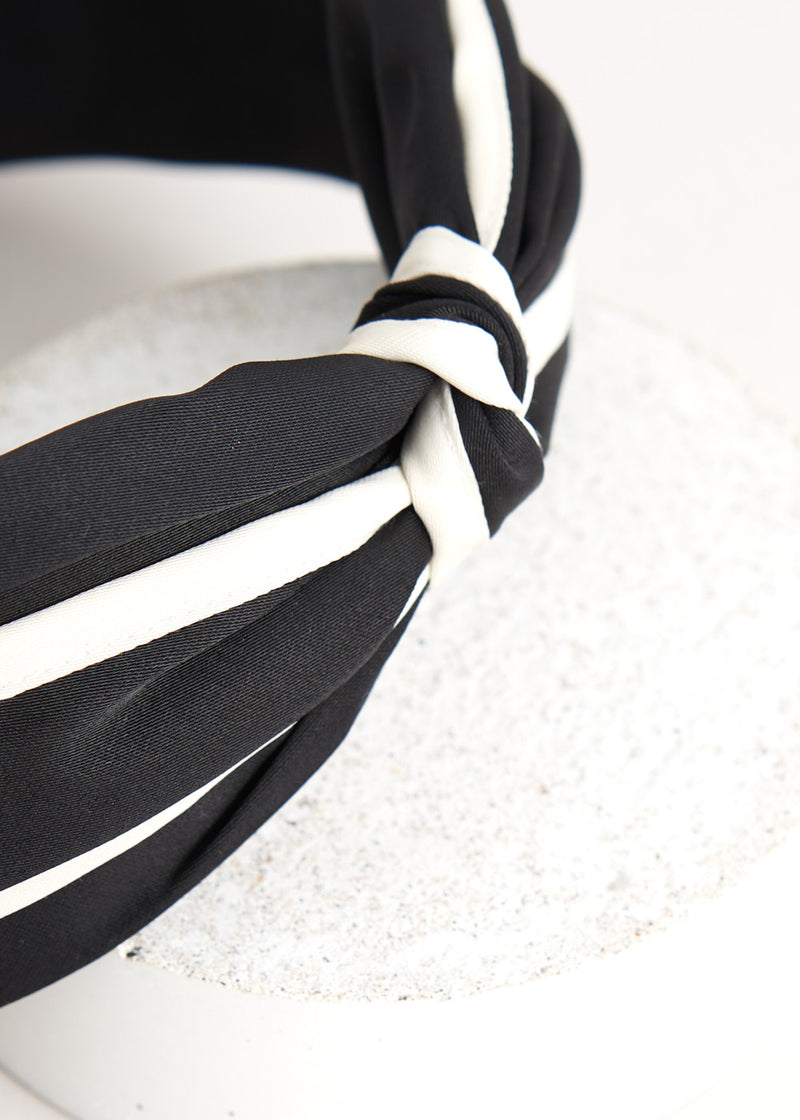 Black and white stripe headband