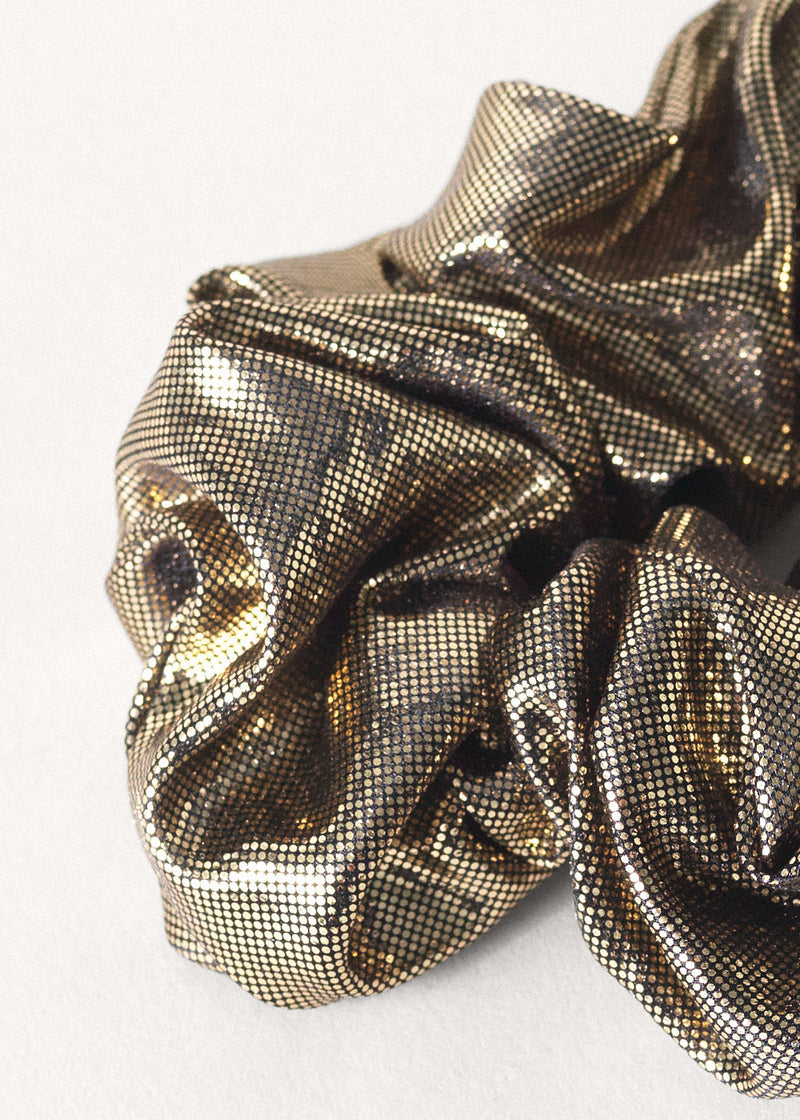 Gold metallic scrunchie