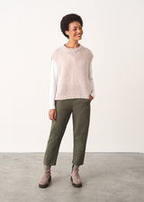 Oatmeal boxy sleeveless sweater