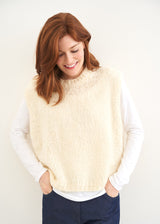 Cream sleeveless sweater