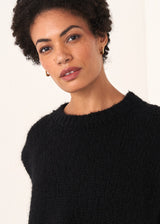 Black knitted sleeveless sweater