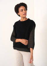 Black knitted sleeveless sweater