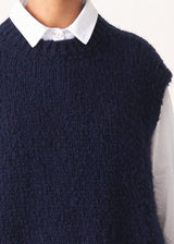 Dark blue boxy sleeveless sweater