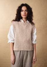 Light oatmeal sleeveless sweater