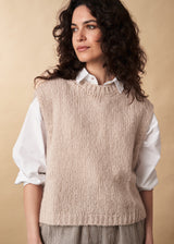 Light oatmeal sleeveless sweater