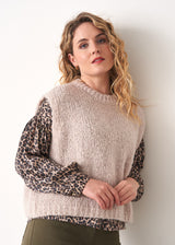 Light oatmeal sleeveless sweater