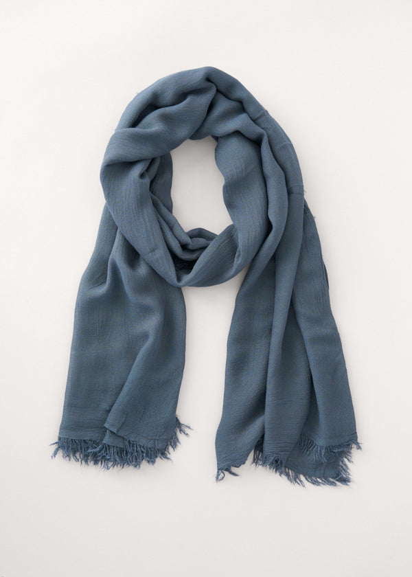 Dusky blue bamboo scarf