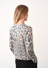 Soft brushed leopard fine knit sweater