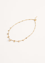 Gold chain necklace with crystals