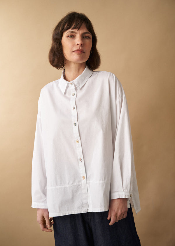 White boxy cotton shirt 