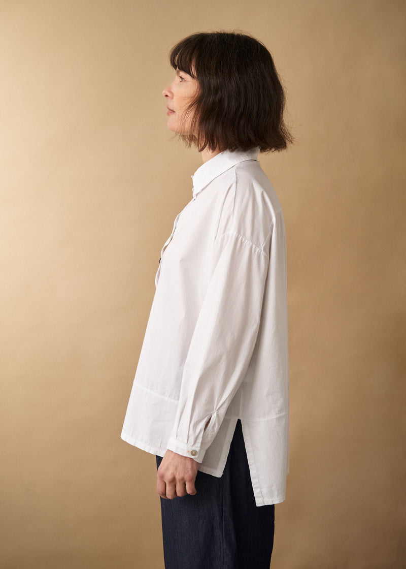 White boxy cotton shirt 