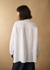 White boxy cotton shirt 