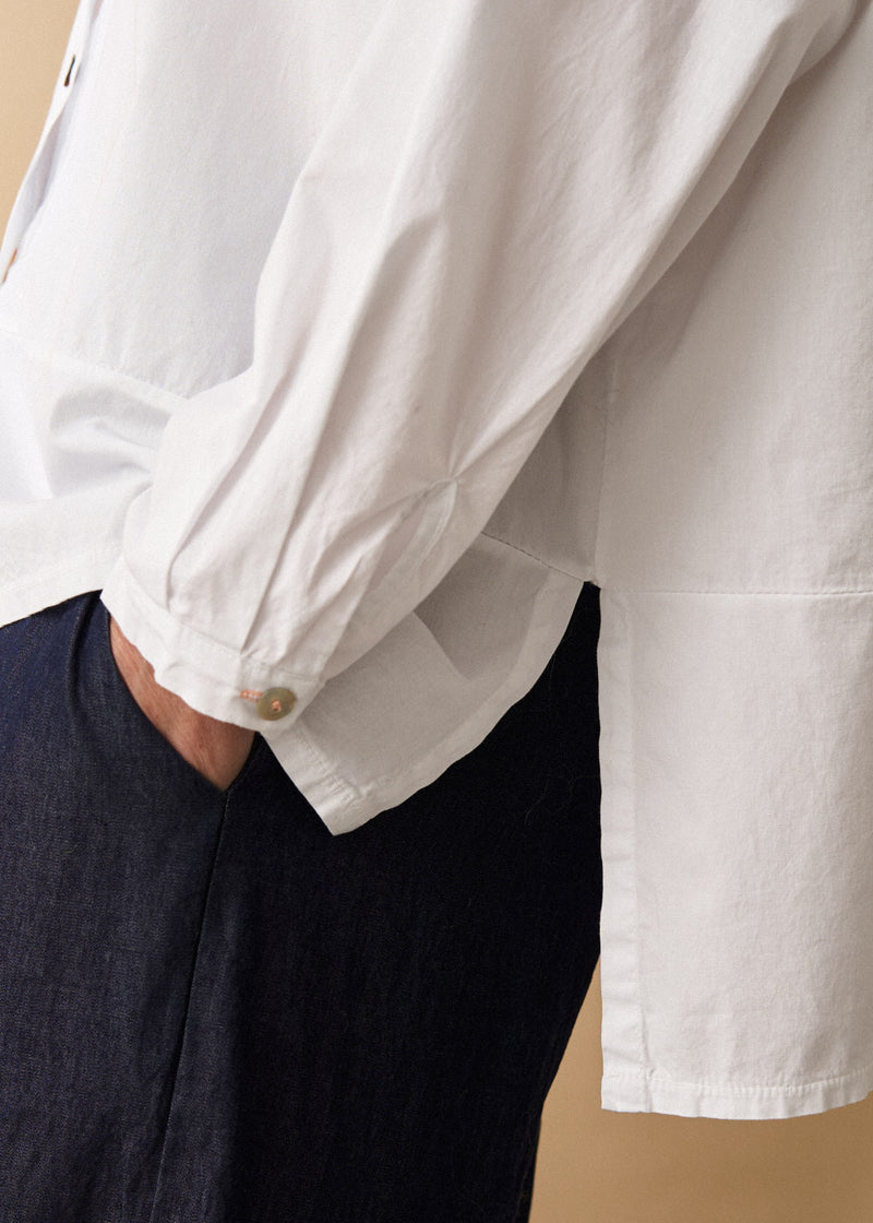 White boxy cotton shirt 