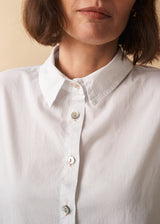 White boxy cotton shirt 