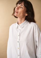 White boxy cotton shirt 