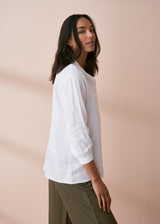 White line shirt with bib detail