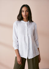 White line shirt with bib detail