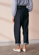 Dark blue denim trousers