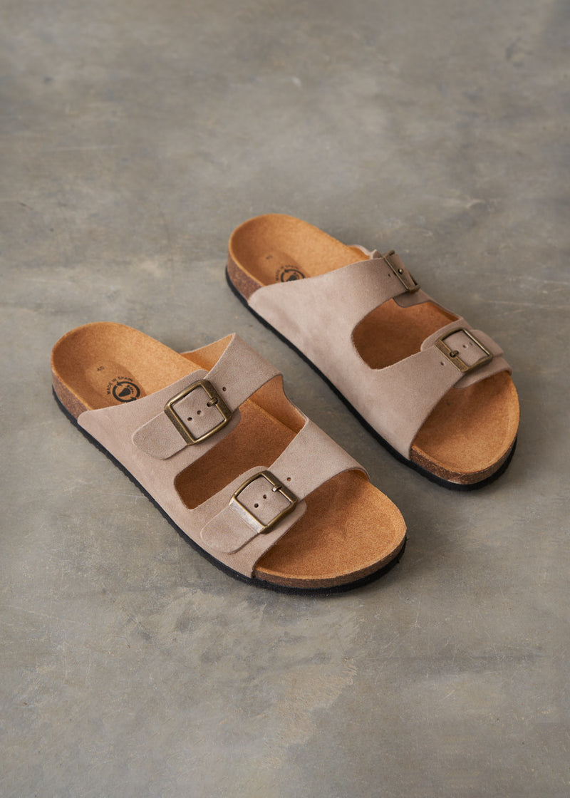 Suede texture strap sandals