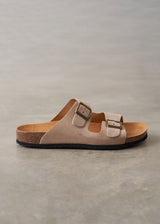 Suede texture strap sandals