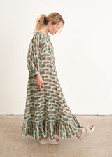 Floral green floaty maxi dress