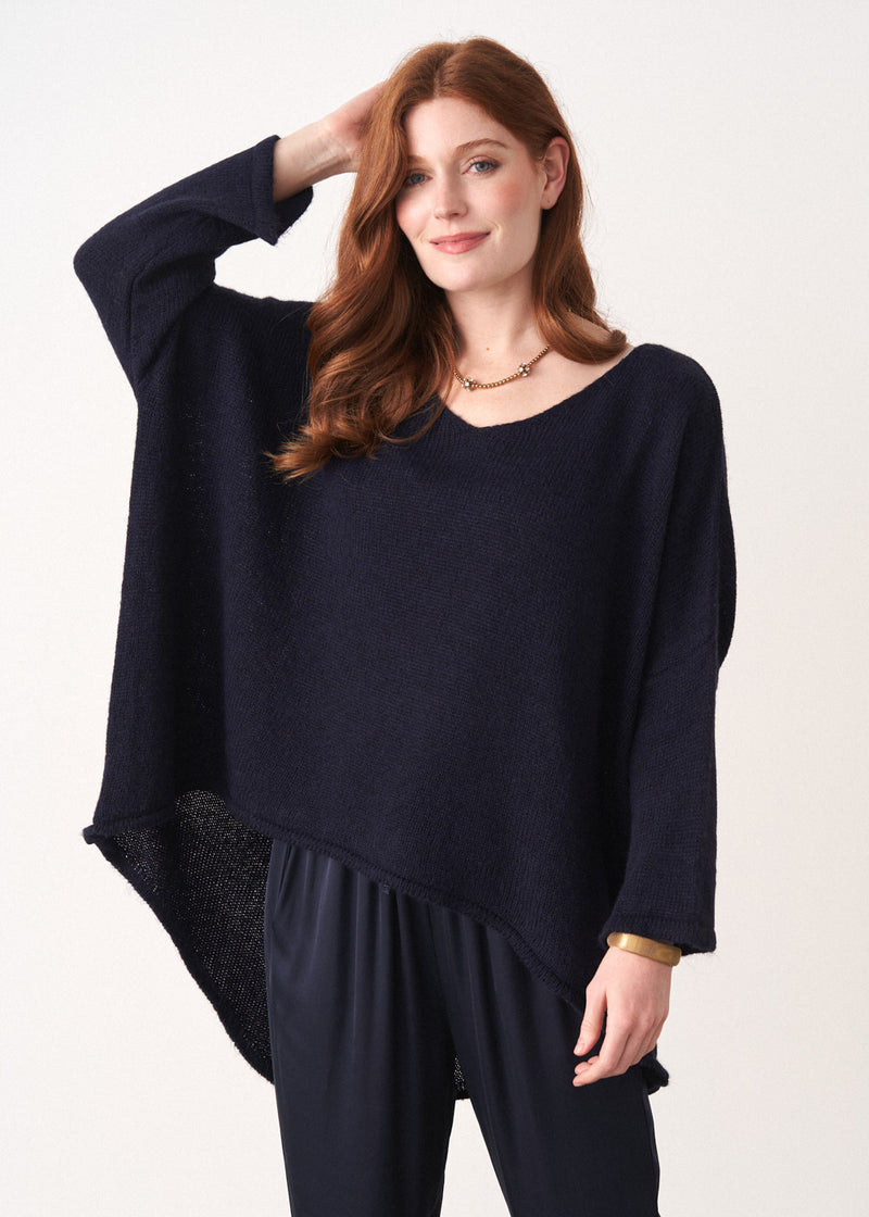 Dark blue knitted sweater