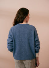 Dusky blue button up cardigan