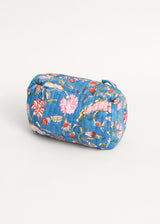 Bright blue floral wash bag