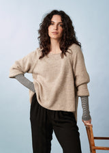 SUZETTE SWING SWEATER - GREIGE