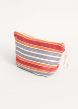 Red and orange stripe washbag