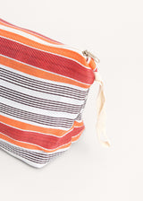 Red and orange stripe washbag