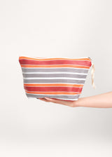 Red and orange stripe washbag